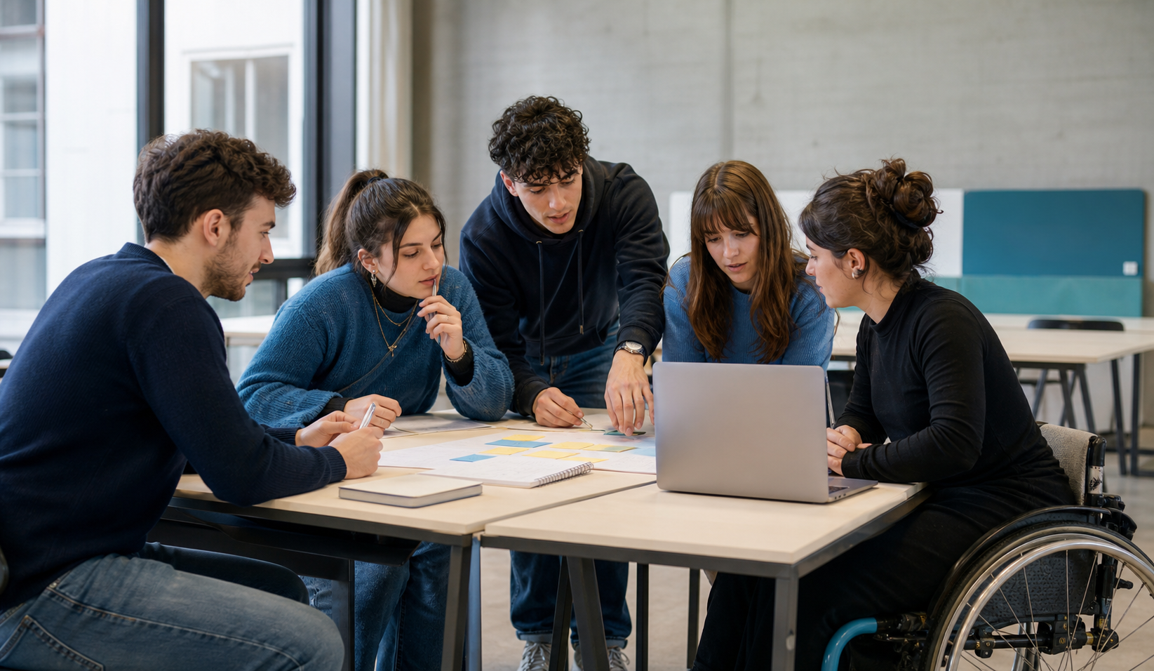 Giovani impegnati in un laboratorio di progettazione partecipata